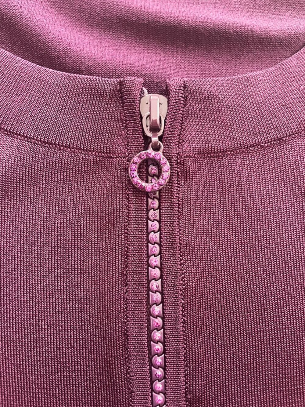 CACHÉ Plum Purple Vintage Ribbed Knit Scoop Long Sleeve Neck Top Size S EUC - Picture 3 of 7